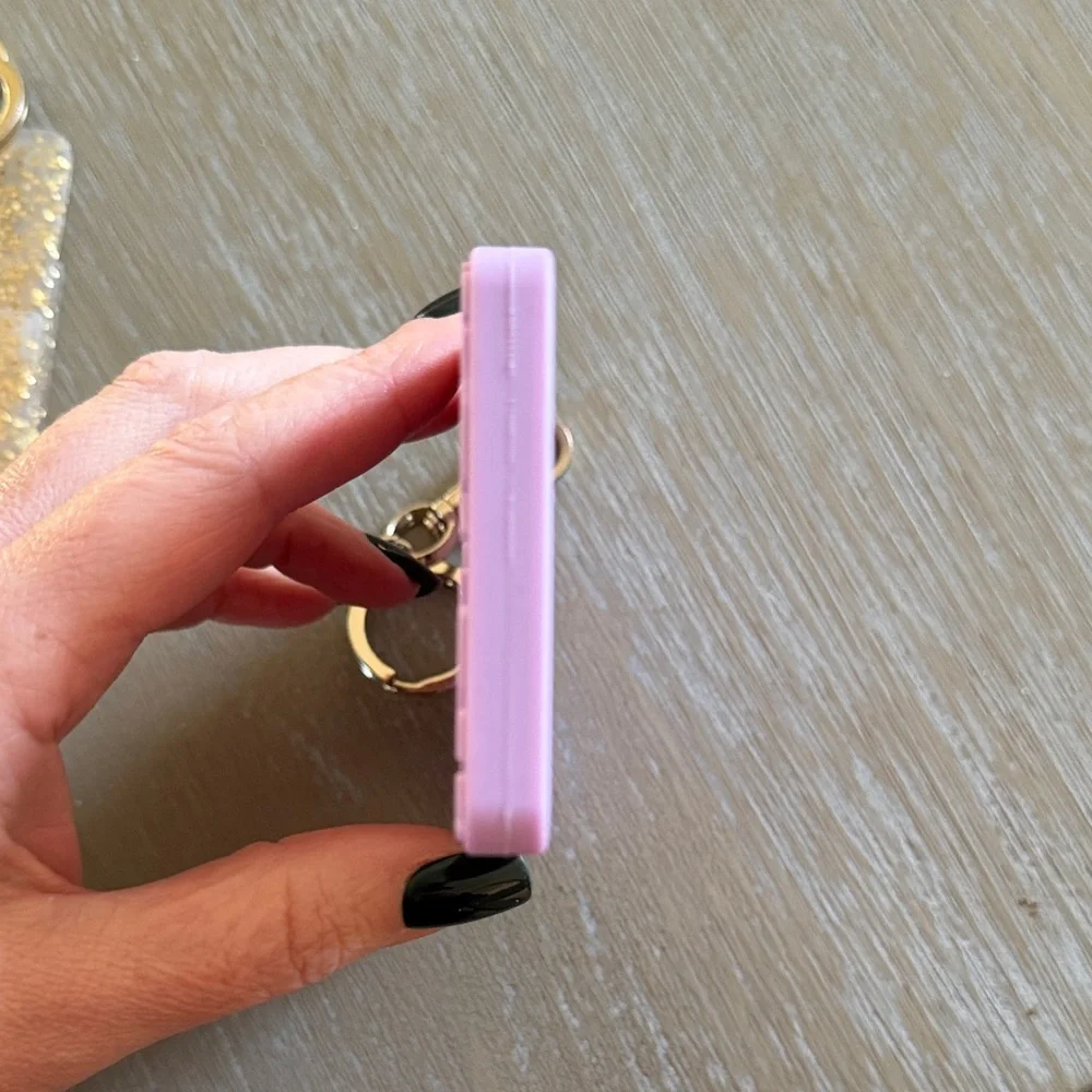 kate spade Pink Silicone ID Card Holder with Gold Hardware